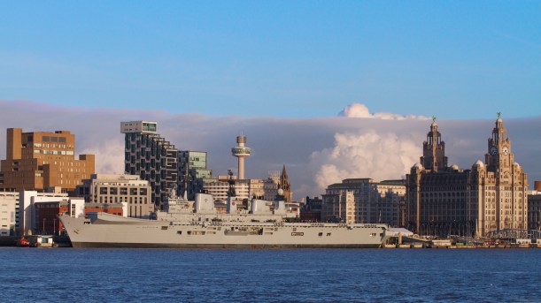 HMS Illustrious docked in Liverpool